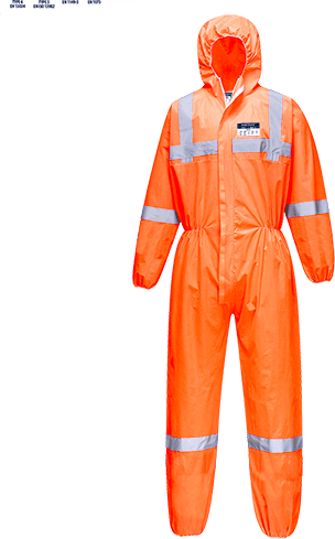 st36 Hi-Vis SMS Coverall  (50pc) - BRANIO