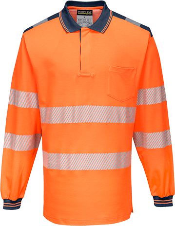 t184 PW3 Hi-Vis Polo Shirt  L/S - BRANIO