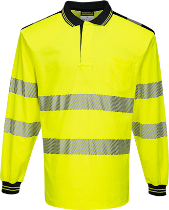 t184 PW3 Hi-Vis Polo Shirt  L/S - BRANIO