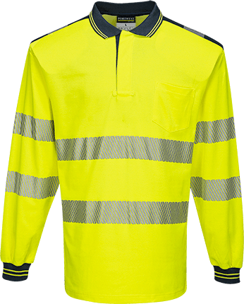 t184 PW3 Hi-Vis Polo Shirt  L/S - BRANIO