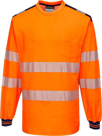 t185 PW3 Hi-Vis T-Shirt  L/S - BRANIO