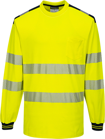 t185 PW3 Hi-Vis T-Shirt  L/S - BRANIO