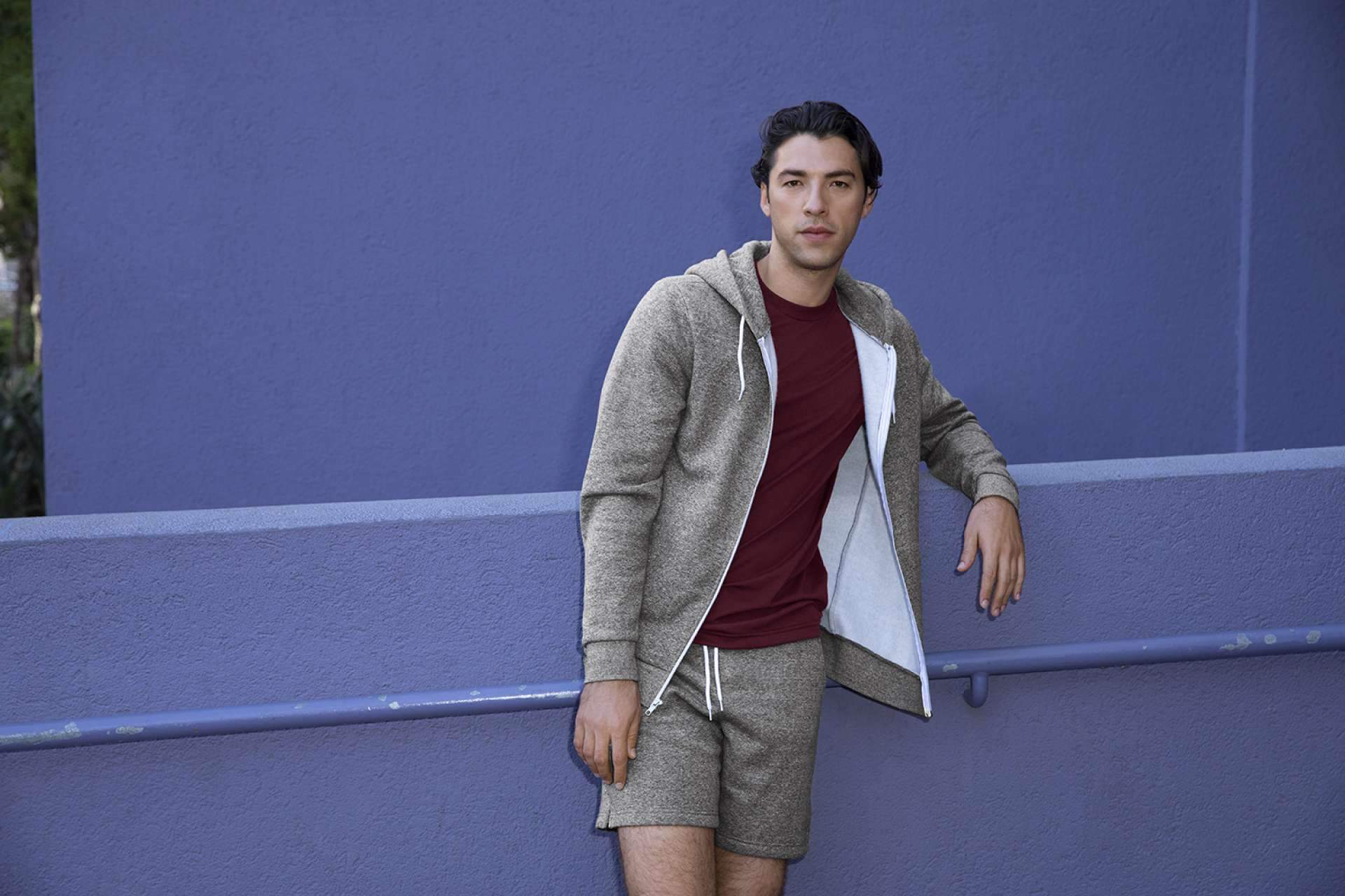 UNISEX SALT AND PEPPER HOODED ZIP SWEATSHIRT - BRANIO