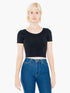 WOMEN'S COTTON SPANDEX JERSEY SHORT SLEEVE CROP TOP - BRANIO