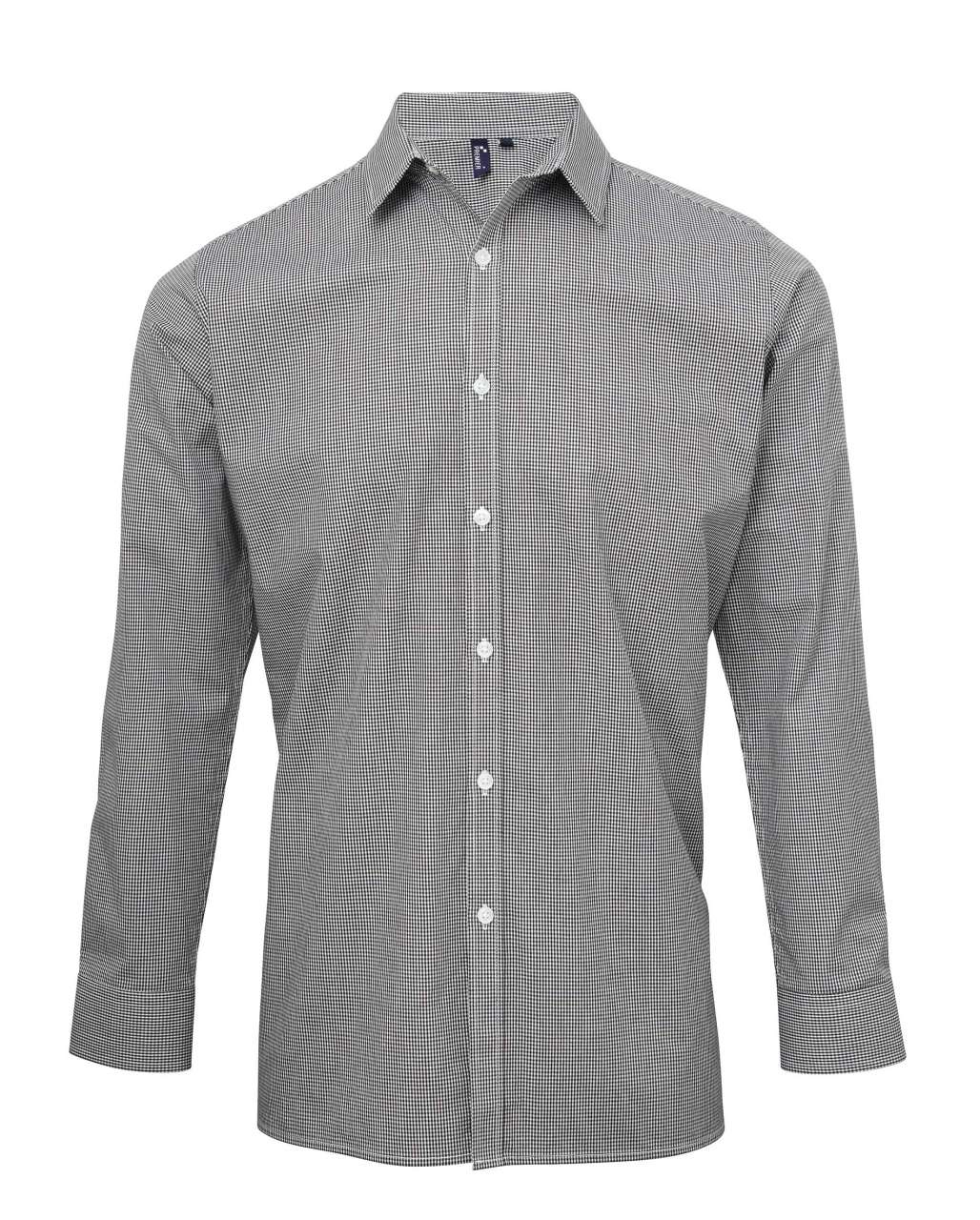 MEN’S LONG SLEEVE GINGHAM MICROCHECK SHIRT