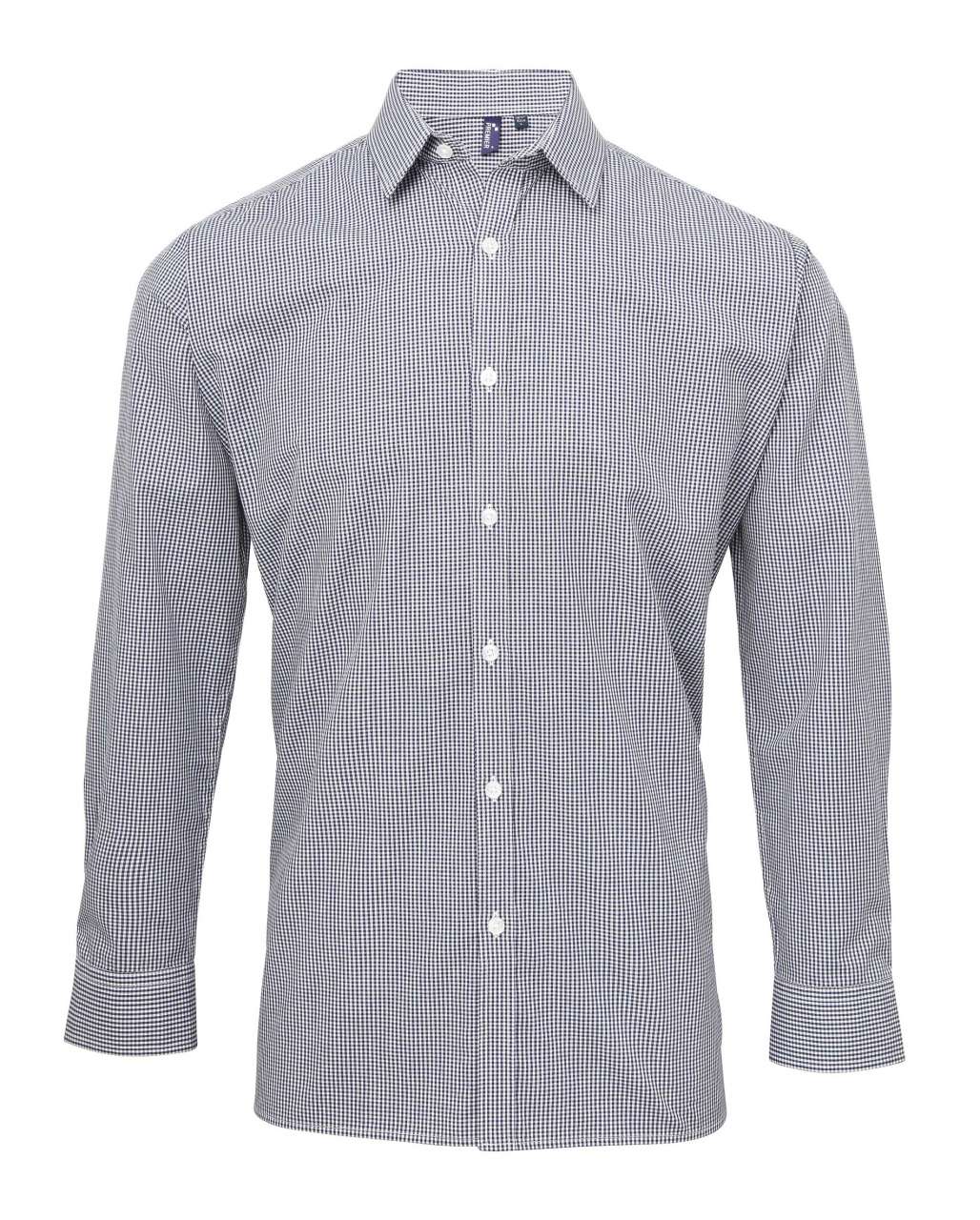 MEN’S LONG SLEEVE GINGHAM MICROCHECK SHIRT