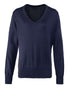 LADIES' V-NECK KNITTED SWEATER
